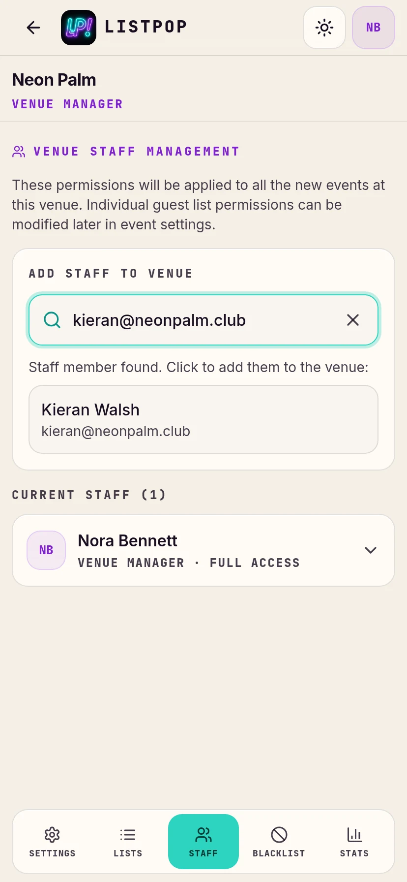 A staff member found by email