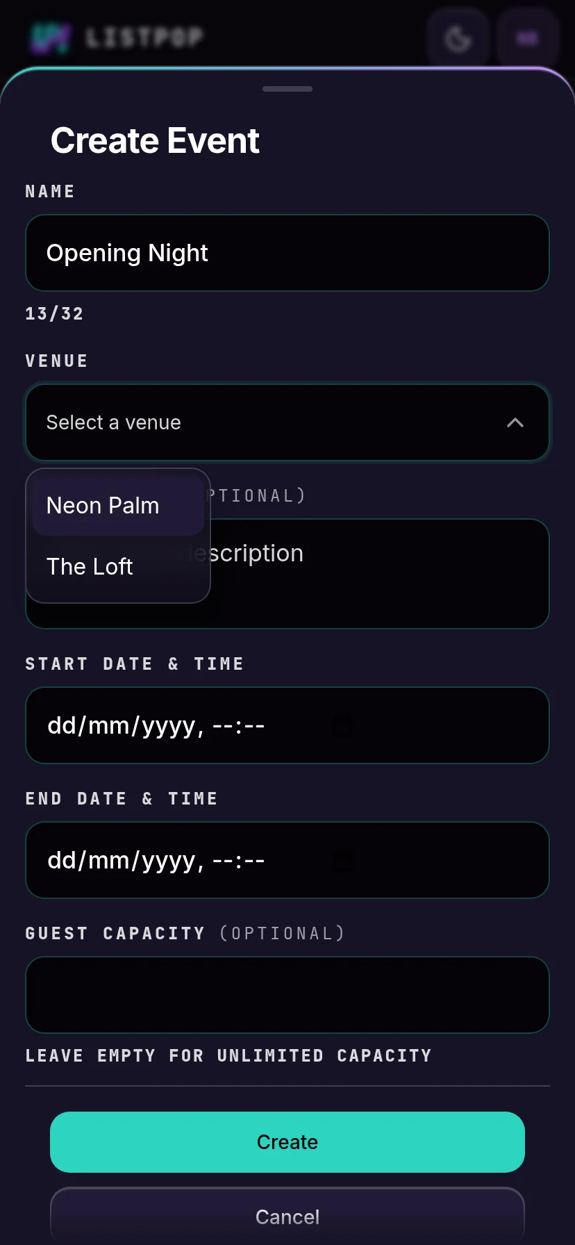 Choosing a venue for the event